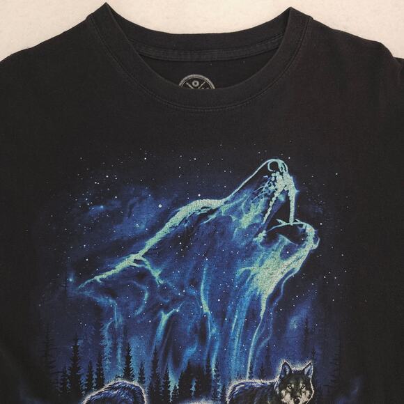 DOM Wolf Close Graphic Short Sleeve T Shirt Mens Size Extra Large XL Black - Picture 1 of 9
